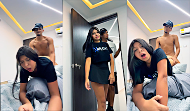 Estaban bailando y a él le dio una erección y ahí mismo se la folló.