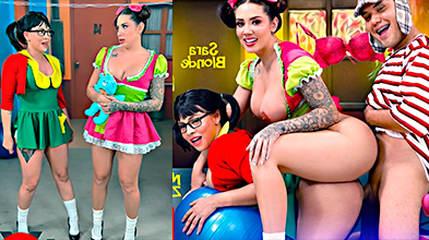 Chavo se destroza follando en trios con Popis y Chilindrina