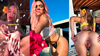 Karol G En 4 Mostrando Su Coño Rosado Sacándose La Orina