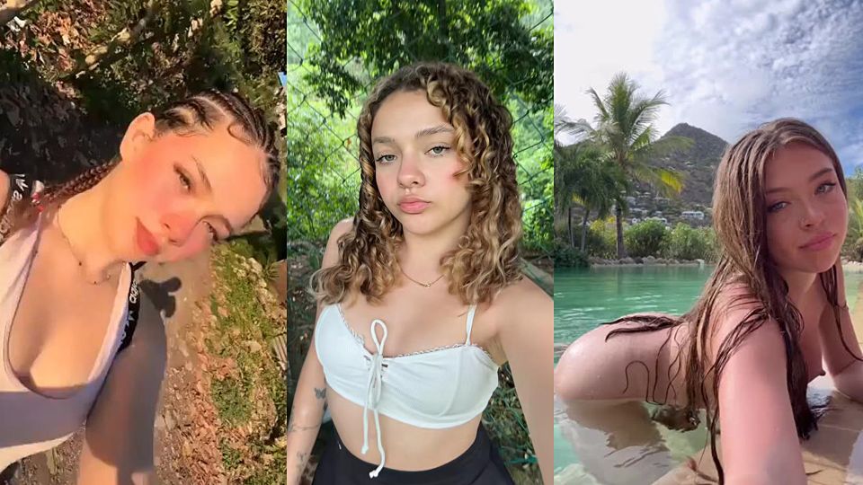 Leaked porn video of Sarca Biker masturbating her pink pussy in a pool