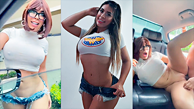 Colombiana de nalgas enormes Camila Patiño lavando el auto de un cliente