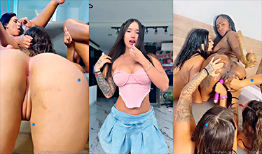 Valecasta en un cuarteto lésbico muy intenso de mamadas de coño loco