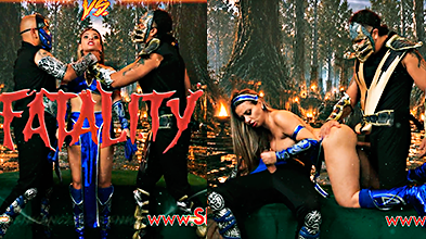 Mortal Kombat con Sub-Zero y Scorpion follando en tríos