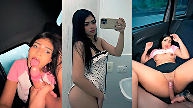 Uber Conduciendo Taxi Y Nastya Rivera Follando Detrás
